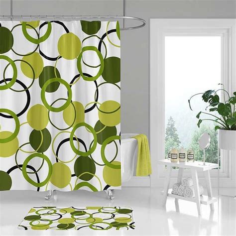 green shower curtain set|green shower curtains inexpensive.